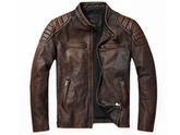 Men's Motorcycle Distressed Brown Cow Hide Leather Jacket | Men Vintage Style Brown Biker Leather Jacket