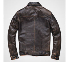 Mens Vintage A2 Bomber AIR Force Style Distressed Brown Real Leather Jacket