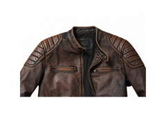 Men's Motorcycle Distressed Brown Cow Hide Leather Jacket | Men Vintage Style Brown Biker Leather Jacket