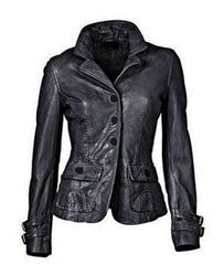 Women's Genuine Lambskin Soft Leather Motorcycle Slim Fit Handmade Biker Jacket/Coat