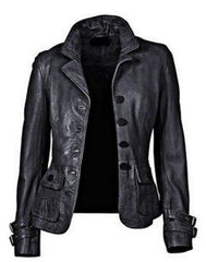 Women's Genuine Lambskin Soft Leather Motorcycle Slim Fit Handmade Biker Jacket/Coat