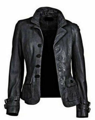 Women's Genuine Lambskin Soft Leather Motorcycle Slim Fit Handmade Biker Jacket/Coat